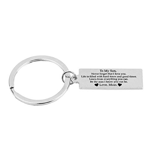 AueDsa Llavero Hombre Acero Inoxidable Mujer Placa Larga Grabado To My Son Never Forget That I Love You. Plata Llavero Mujer AueDsa Llavero Hombre Acero Inoxidable Mujer Placa Larga Grabado To My Son Never Forget That I Love You. Plata Llavero Mujer