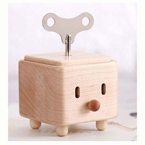 Aveo Caja de música de madera con 18 notas, caja de música con movimiento musical, bonita caja de música para niños y niñas, regalo de cumpleaños (color: madera, tamaño: castillo en el cielo)