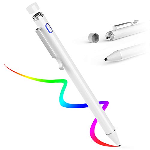 AWAVO Lápiz Capacitivo para Pantallas táctiles Apple Pencil, Styli Recargable con Punta de plástico Fino de 1,6 mm, Compatible con Apple iPad Pro/iPad 2018/iPhone/Samsung iOS y Tableta Android