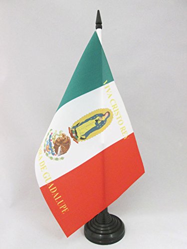AZ FLAG Bandera de Mesa de MÉXICO Cristo Rey 21x14cm - BANDERINA de DESPACHO DE LOS CRISTEROS 14 x 21 cm AZ FLAG Bandera de Mesa de MÉXICO Cristo Rey 21x14cm - BANDERINA de DESPACHO DE LOS CRISTEROS 14 x 21 cm