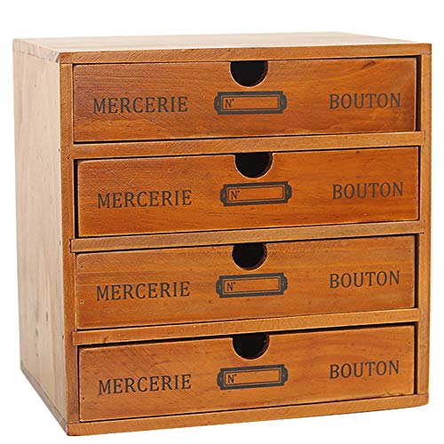 Baffect Caja de Almacenamiento con cajones de Madera Caja de cajones Vintage de 1 Piso Caja de joyería Caja de Madera con Organizador de cajones Mesa de Madera para Almacenamiento, 1 Piso (4 Pisos) Baffect Caja de Almacenamiento con cajones de Madera Caja de cajones Vintage de 1 Piso Caja de joyería Caja de Madera con Organizador de cajones Mesa de Madera para Almacenamiento, 1 Piso (4 Pisos)