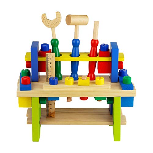 Banco de Trabajo Herramientas Juguetes Madera Niños 3 4 5 6 Años 42 Piezas DIY Bloques Construccion Juego de rol Juguetes Educativos Banco de Trabajo Herramientas Juguetes Madera Niños 3 4 5 6 Años 42 Piezas DIY Bloques Construccion Juego de rol Juguetes Educativos