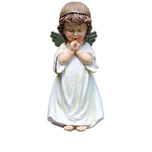 BAODI Esculturas y estatuas de jardín de Resina Casa orando niña niña ángel Estatua Paz pequeño ángel Escultura Resina decoración artesanía para el Modelo Miniatura jardín decoracionistas