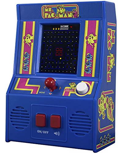 Basic Fun! 09614 Ms Pac-Man Mini Arcade Game (4C Sceen), Multicolor