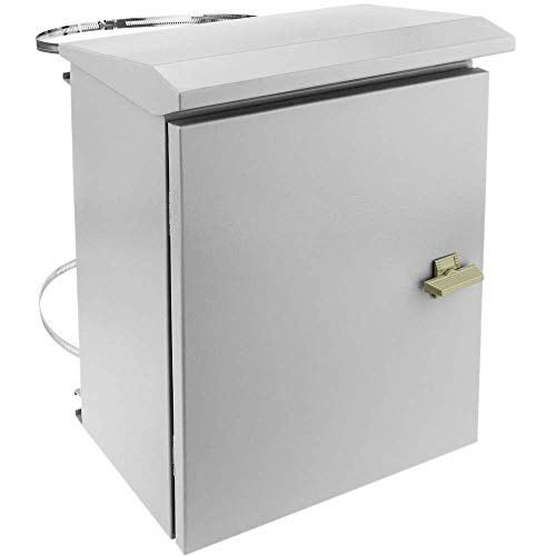BeMatik - Caja de distribución eléctrica metálica con protección IP65 para fijación a Poste 300 x 400 x 200 mm