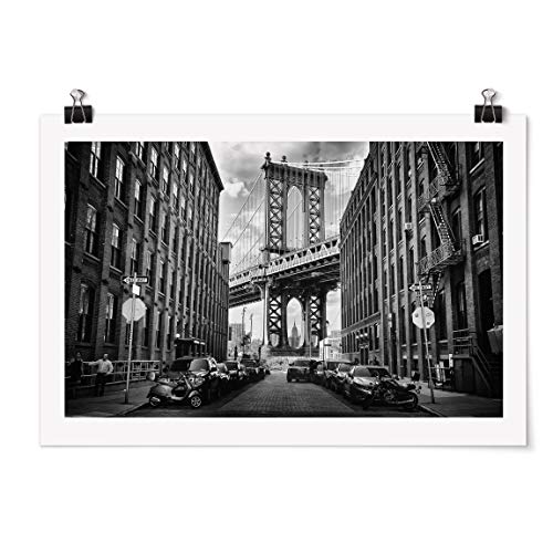 Bilderwelten Poster - Manhattan Bridge In America - Apaisado 2:3 Mate 70 x 105cm