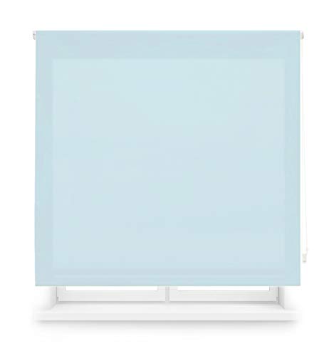 Blindecor Ara - Estor enrollable translúcido liso, Azul Celeste, 140 x 175 Cm (ancho x alto)