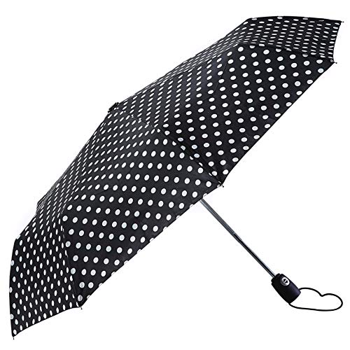 BOLERO Paraguas de lluvia Mini plegable cortavientos de alta calidad - Apertura y cierre automático - Tejido Pongee 190T - Portátil y de bolsillo