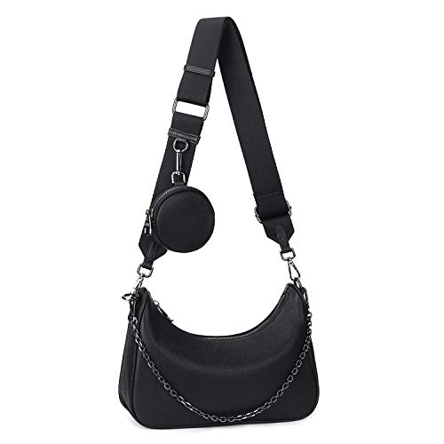 Bolso Bandolera de Yaluxe para Mujer Bolsos Múltiples con Cremallera, 2 en 1 de Cuero Genuino Moda Bolso de Mano Monedero Pequeño Bolso Bandolera de Yaluxe para Mujer Bolsos Múltiples con Cremallera, 2 en 1 de Cuero Genuino Moda Bolso de Mano Monedero Pequeño