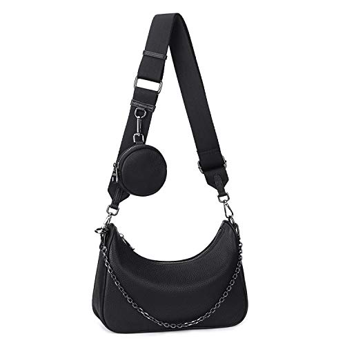 Bolso Bandolera de Yaluxe para Mujer Bolsos Múltiples con Cremallera, 2 en 1 de Cuero Genuino Moda Bolso de Mano Monedero Pequeño