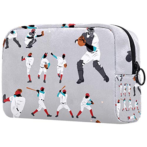 Bolso de embrague de 18,5 x 7,6 x 13 cm, bolsa de lavado de acción de béisbol, bolsa organizadora de cosméticos, bolsa de maquillaje de viaje, bolsa de cepillo