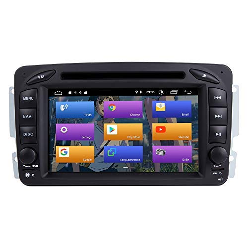 BOOYES para Mercedes Benz A-W168 C-W203 Android 10.0 Radio de Coche Sistema GPS estéreo 7"Reproductor Multimedia de Coche Soporte Auto Play/TPMS/OBD / 4G WiFi/Dab/Mirror Link