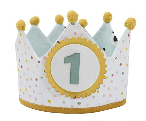 Borda y más Corona de Tela Unisex para cumpleaños y Fiestas Infantiles,Reversible. De 0 a 9 años. (Mónaco)