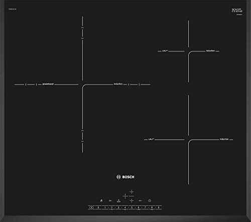 Bosch Serie 6 PID651FC1E - Placa de inducción, 60 cm, 17 niveles de potencia, 3 zonas de cocción, Color negro