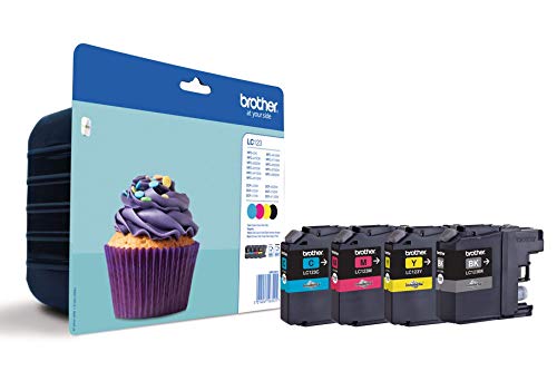 Brother LC123VALBP - Pack de 4 cartuchos de tinta original (duración estimada: hasta 600 páginas, según ISO/IEC 24711), negro, cian, magenta y amarillo Brother LC123VALBP - Pack de 4 cartuchos de tinta original (duración estimada: hasta 600 páginas, según ISO/IEC 24711), negro, cian, magenta y amarillo