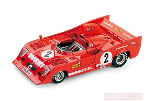Brumm BM0238 Alfa Romeo 33 TT12 N.2 1000 KM Monza 1975 MERZARIO 1:43 Die Cast Compatible con