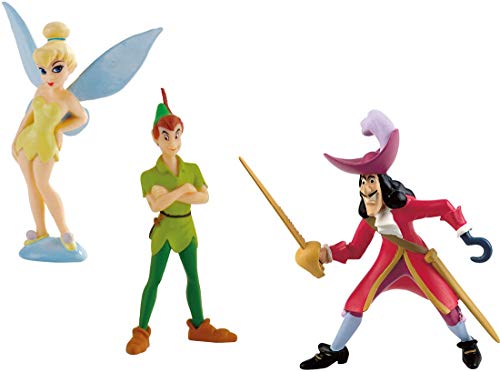 Bullyland Dispney Peter Pan - Set 3 Figures Hook Tinkerbell Pan 8 - 10 cm
