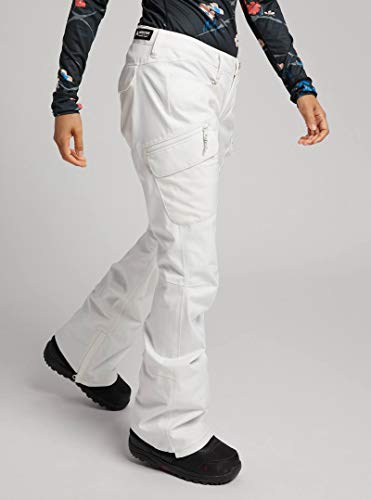 Burton Gloria Ins Stout White - Pantalón de esquí para mujer, talla L, color blanco