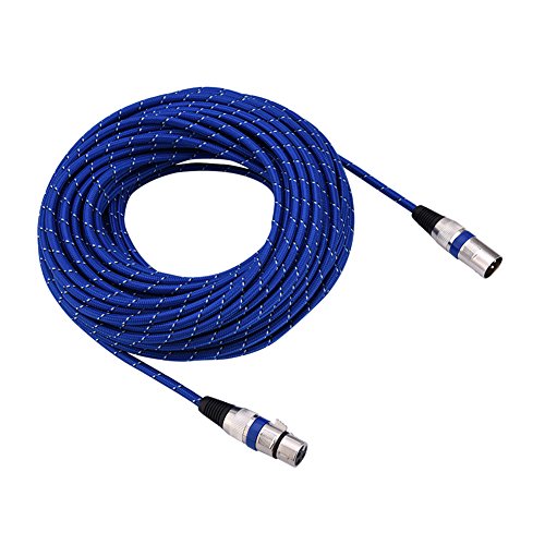Cable de audio XLR de 3 pines (macho a hembra) para amplificadores, micrófonos y mezcladores de sonido. 1 m / 1,8 m / 3 m / 5 m / 10 m / 15 m / 20 m, 20 m.