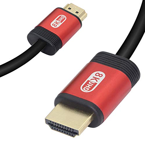 Cable HDMI 2.1, cable 8K de ultra alta velocidad de 48 Gbps | Soporta 8K a 60HZ, 4K a 120HZ, 4320p, soporte 3D, función Ethernet, 8K UHD, 3D-Xbox PlayStation PS3 PS4 PC, etc. (1.0 m)