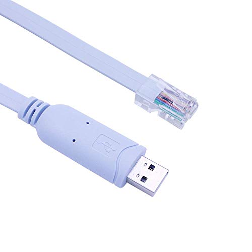 Cable USB a consola, cable de consola USB de Cisco, consola USB a Rj45, cable de consola Cisco para Windows/Vista/MAC/Linux (1,8 m), color azul