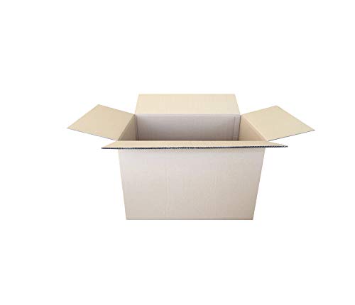 Cajeando | Pack de (5x) Cajas de Cartón de Canal Doble | Tamaño 60 x 40 x 40 cm | Color Marrón | Mudanzas | Cajas Grandes de Almacenaje | Fabricadas en España