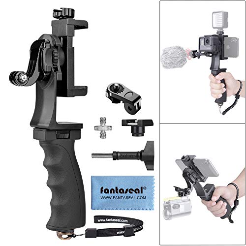 Cámara de acción 2 en 1 portátil + Kit de vídeo para teléfono móvil, Mango ergonómico, estabilizador, Mango de videocámara de Movimiento, Soporte para GoPro Sony dji OSMO Action + teléfono móvil Cámara de acción 2 en 1 portátil + Kit de vídeo para teléfono móvil, Mango ergonómico, estabilizador, Mango de videocámara de Movimiento, Soporte para GoPro Sony dji OSMO Action + teléfono móvil