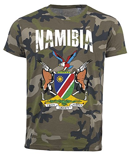 Camiseta Namibia Camouflage Army Mundial 2018, Vintage Destroy escudo D01 Negro XL