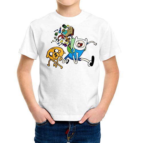 Camiseta Niño Dibujos Animación Hora de Aventuras (Blanco, 7 años)