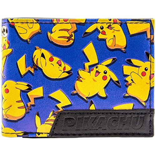 Cartera de Pokemon Pikachu Ratón Feliz eléctrico Azul