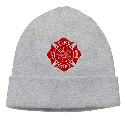 Ccsoixu Men's Fire Dept Maltese Cross Casual Style Travel Black Beanies Skull Hat