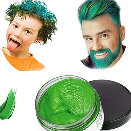 Cera del color del pelo, peinado mate natural para party.osplay, Halloween (Verde)