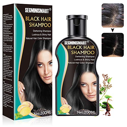 Champú Para Cabello Negro,Champú Negro,Champú Cabello Negro,Polygonum Multiflorum Champú hidratante Oscurecimiento Natural Cabello Negro Mejora la calidad del cabello