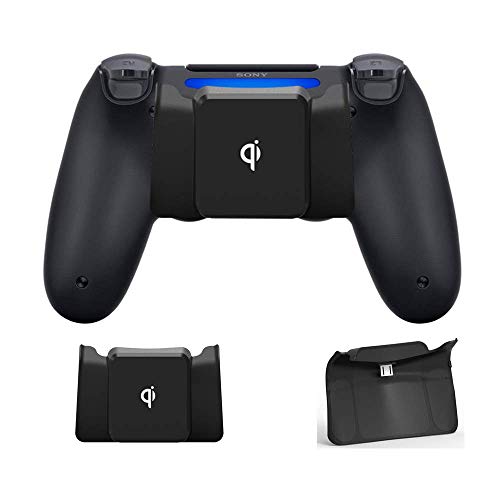 CHIN FAI Qi Receptor de Carga inalámbrico para Controlador PS4 / PS4 Slim / PS4 Pro Adaptador de Cargador inalámbrico para Controlador PS4 DualShock 4 (Sin Cable)