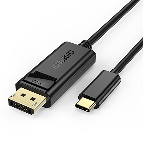 CHOETECH Cable USB C a DisplayPort 4K@60HZ, USB 3.1 Tipo C a DP Cable para iPad Pro/Macbook Air 2020/2018, MacBookPro 2020/2019, S20/S10/S10E/Note10/8/S9+/S8,Huawei P30/40Pro/P20/Mate20 Pro etc(1.8M)