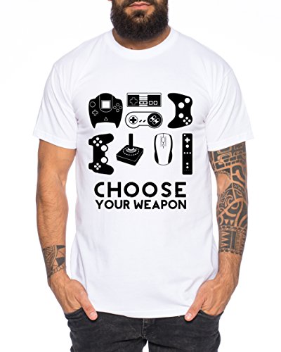 Choose Your Waepon Camiseta de Hombre Gamer Play Sport Station Controller PS Game, Farbe2:Weiß;Größe2:M