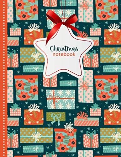Christmas Notebook: Colorful Gift Box Pattern / 8.5x11 Lined Journal / Stationary Gift with Blank Paper to Make Lists - Take Notes - Write Plans - in One Holiday Book!
