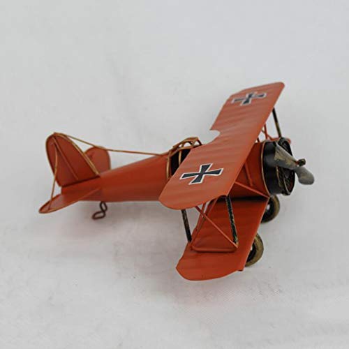 CKH Adornos Decorativos Retros, Modelo de avión de hojalata Office Shop Display Props Regalos (Color : Red)