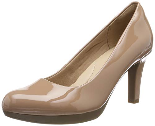 Clarks Adriel Viola, Zapatos de Tacón Mujer, Beige (Praline Patent Praline Patent), 36 EU