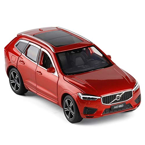 Coches 01:32 Modelo de Coche/Compatible con Volvo XC60 / Off-Road Coche de la aleación de dirección Modelo amortiguadora de Golpes Completamente Abierta del Metal del Modelo (Color : Red)
