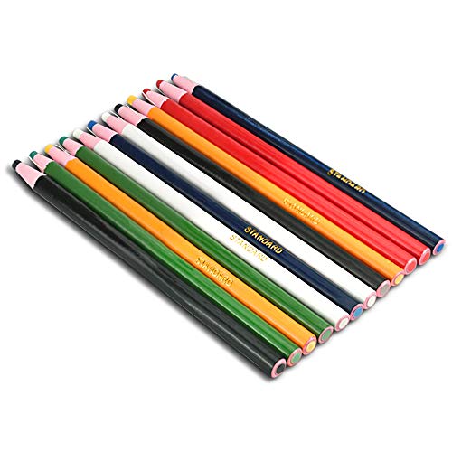 CODIRATO 12 PCS Lápiz de Costura Soluble en Agua Herramientas de Rastreo en Mango de Madera Lapiz Marcador para Costura Lápiz de Tiza de Sastre para Costura Marcado y Dibujo (6 Colores) CODIRATO 12 PCS Lápiz de Costura Soluble en Agua Herramientas de Rastreo en Mango de Madera Lapiz Marcador para Costura Lápiz de Tiza de Sastre para Costura Marcado y Dibujo (6 Colores)
