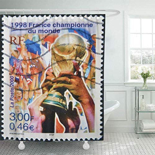 COFEIYISI La Cortina de Ducha más Nueva con Ganchos,Trofeo Francia Circa 2000 Sello Impreso en Dedicado al Mundial de Fútbol 1998,Resistente al Agua Lavable Tela de poliéster con 12 Ganchos 180x180cm COFEIYISI La Cortina de Ducha más Nueva con Ganchos,Trofeo Francia Circa 2000 Sello Impreso en Dedicado al Mundial de Fútbol 1998,Resistente al Agua Lavable Tela de poliéster con 12 Ganchos 180x180cm