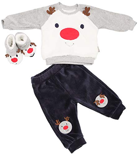 Conjunto de 3 unidades de ropa para bebé y niño con diseño de 3 piezas gris 68 cm