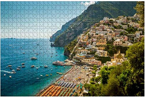 Costa de Amalfi Ciudad de Positano en Campania Italia Rompecabezas de madera Rompecabezas educativos Regalo Rompecabezas creativos 75 * 50 cm 1000 Uds
