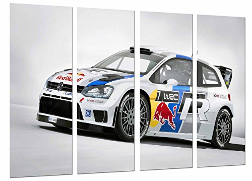 Cuadros Camara Poster Fotográfico Deporte Competicion coche Rally, Red Bull Gris, Tamaño total: 131 x 62 cm XXL, Multicolor