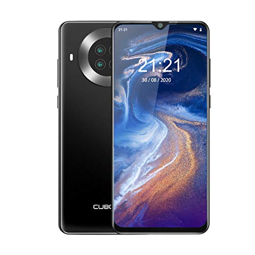 CUBOT Note 20 Pro Teléfono móvil 4G, 6,5 Pulgadas HD+ Pantalla, 8 GB RAM + 128 GB ROM, Octa-Core Procesador Helio P60, Android 10.0, 4200 mAh, Cuatro Cámara, Dual SIM, NFC, Face ID,Negro