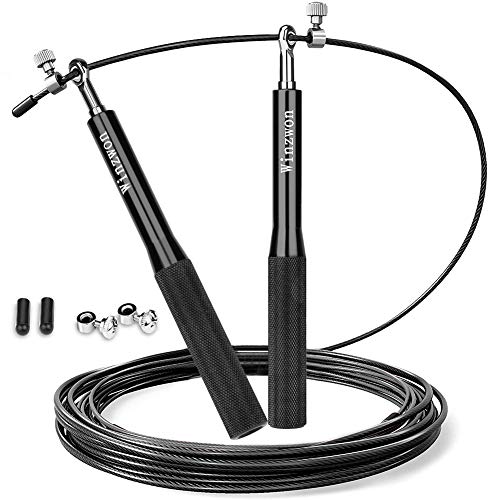 Cuerda para Saltar, Winzwon Comba de Crossfit Ajustable Asa Antideslizante Ideal para Fitness, Boxeo, HIIT, Entrenamiento a Intervalos, con un Par de Tornillos de Repuesto Cuerda para Saltar, Winzwon Comba de Crossfit Ajustable Asa Antideslizante Ideal para Fitness, Boxeo, HIIT, Entrenamiento a Intervalos, con un Par de Tornillos de Repuesto