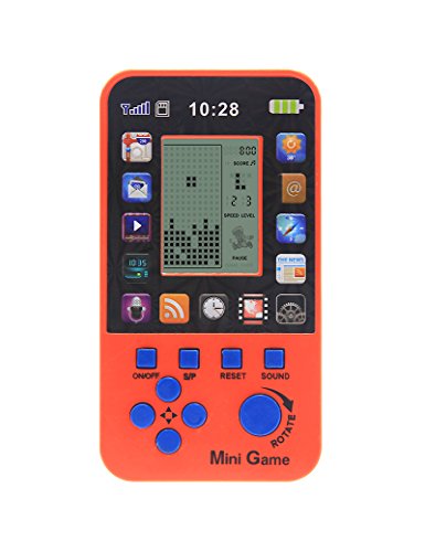 CZT Nuevo Apple Skin Kids Consola para Niños Juguetes Retro Tetris Game Console Clásico Inteligente Juguetes Handheld Incorporado 23 Juegos (Orange)