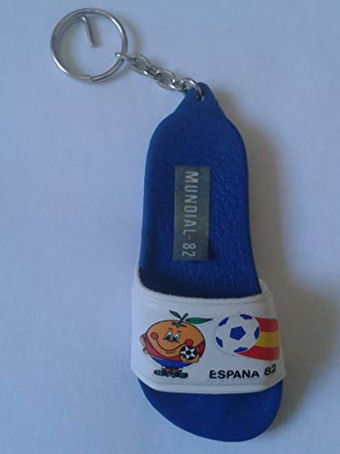 Desconocido Antiguo Llavero DE ÉPOCA Keyring Keychain EN Forma DE Chancla Zapatilla Zapato Naranjito Mascota del Mundial DE FÚTBOL ESPAÑA 1982 82 Football Soccer Spain Championship