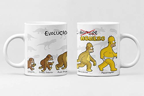 Desconocido Taza Simpsons Evolucion. Taza DEE Ceramica de café Homer